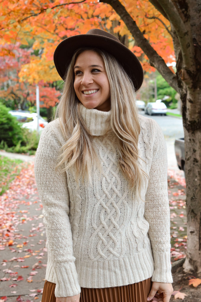chunky cable knit sweater